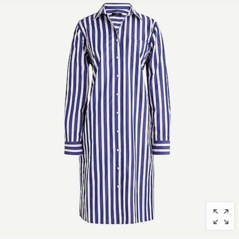 J. Crew Button-up shirt-dress in stripe Size Small